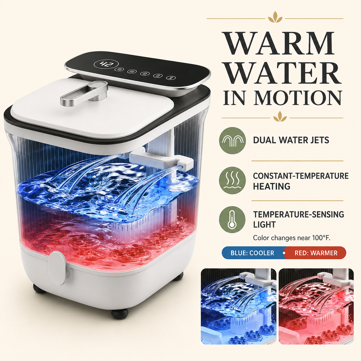 Motorized Foot Spa Bath Massager with Heat, Automatic Rollers, Water Jets, Temperature Control and Remote for Home Use