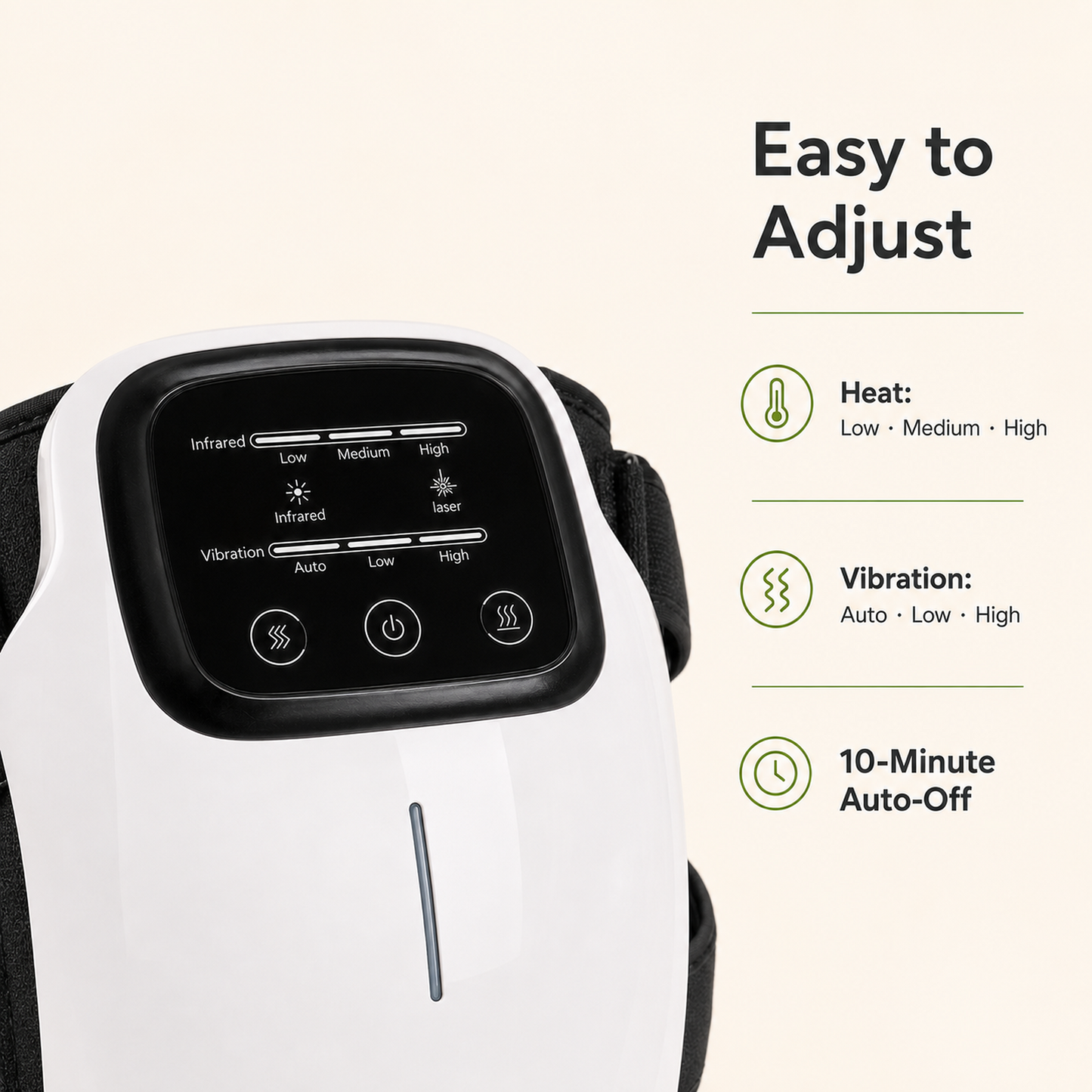 Cordless Heated Knee Massager with Vibration | 3 Heat Levels, 3 Massage Modes, 3000mAh Battery & Adjustable Knee, Elbow and Shoulder Wrap