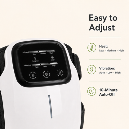 Cordless Heated Knee Massager with Vibration | 3 Heat Levels, 3 Massage Modes, 3000mAh Battery & Adjustable Knee, Elbow and Shoulder Wrap