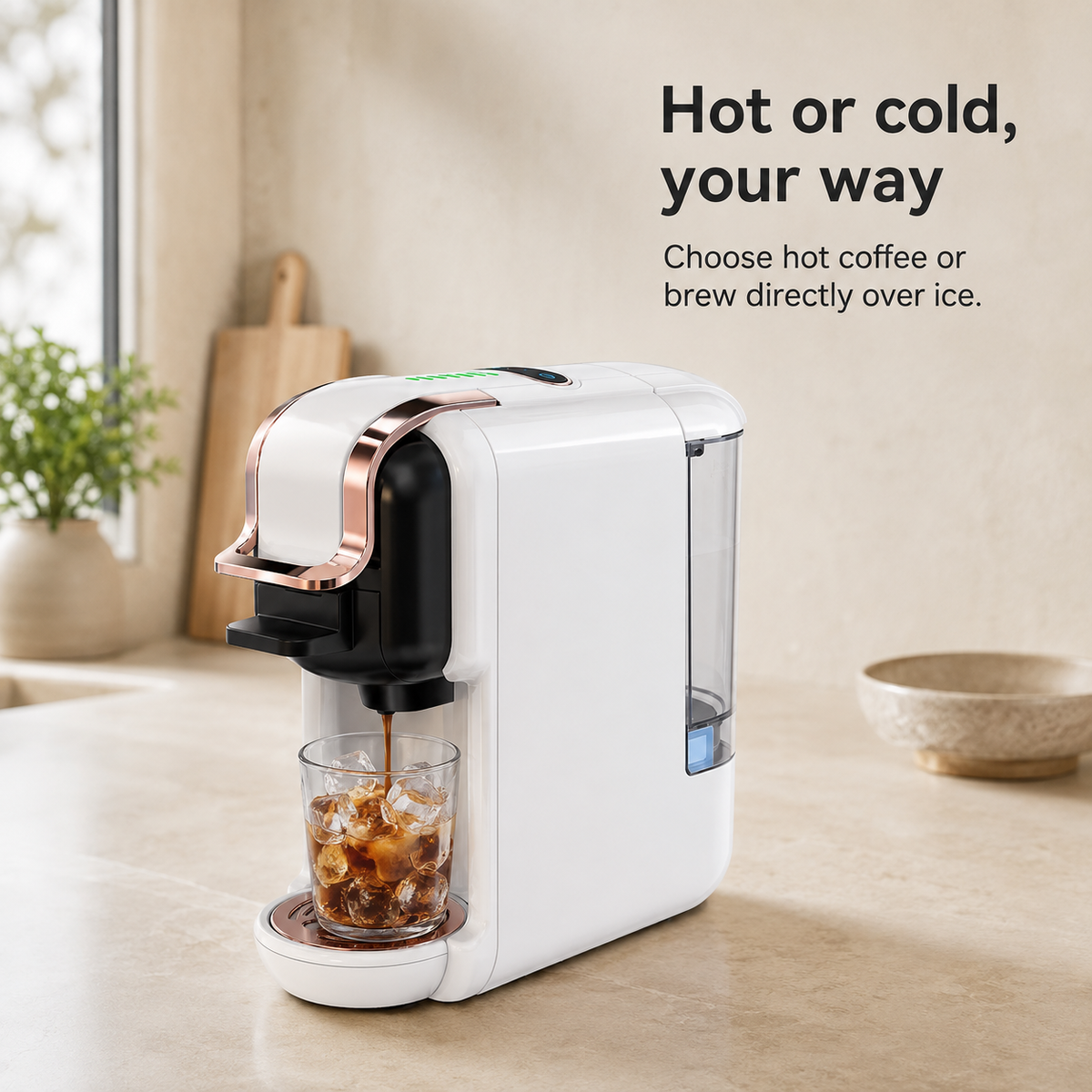 5-in-1 Pod and Ground Coffee Maker with Interchangeable Adapters
