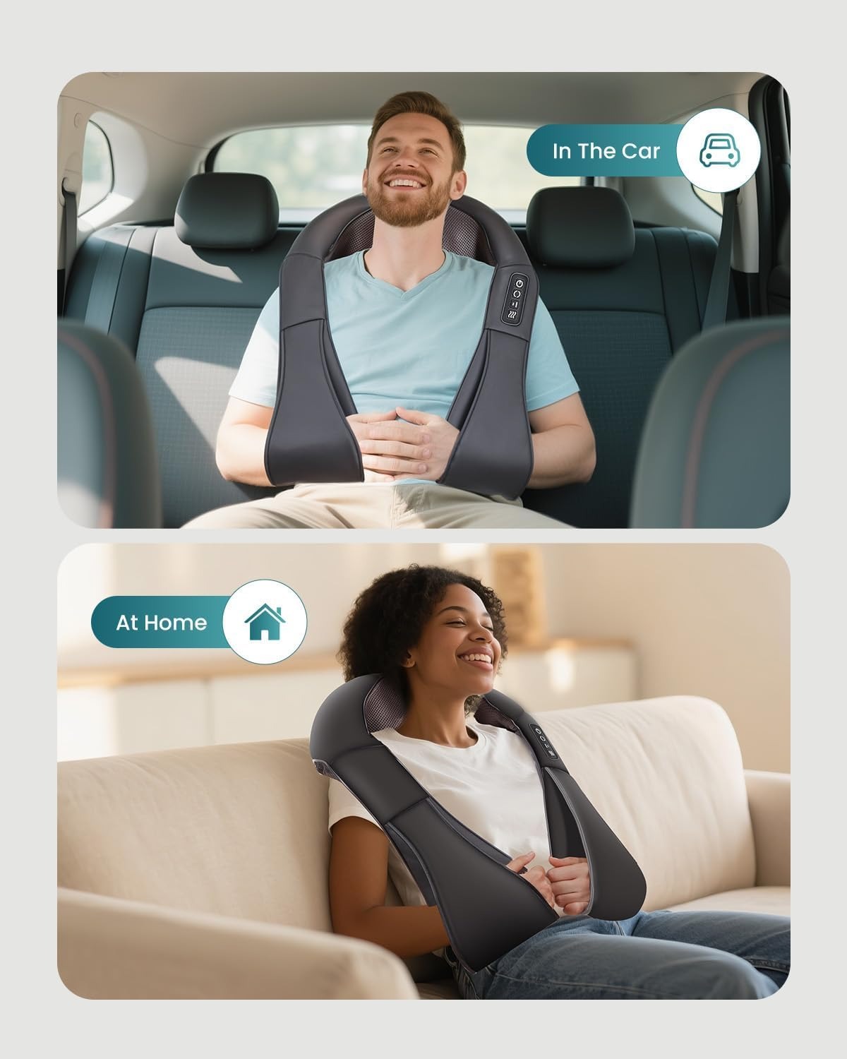 Cordless Neck and Shoulder Massager with Heat, 8 Shiatsu Kneading Nodes