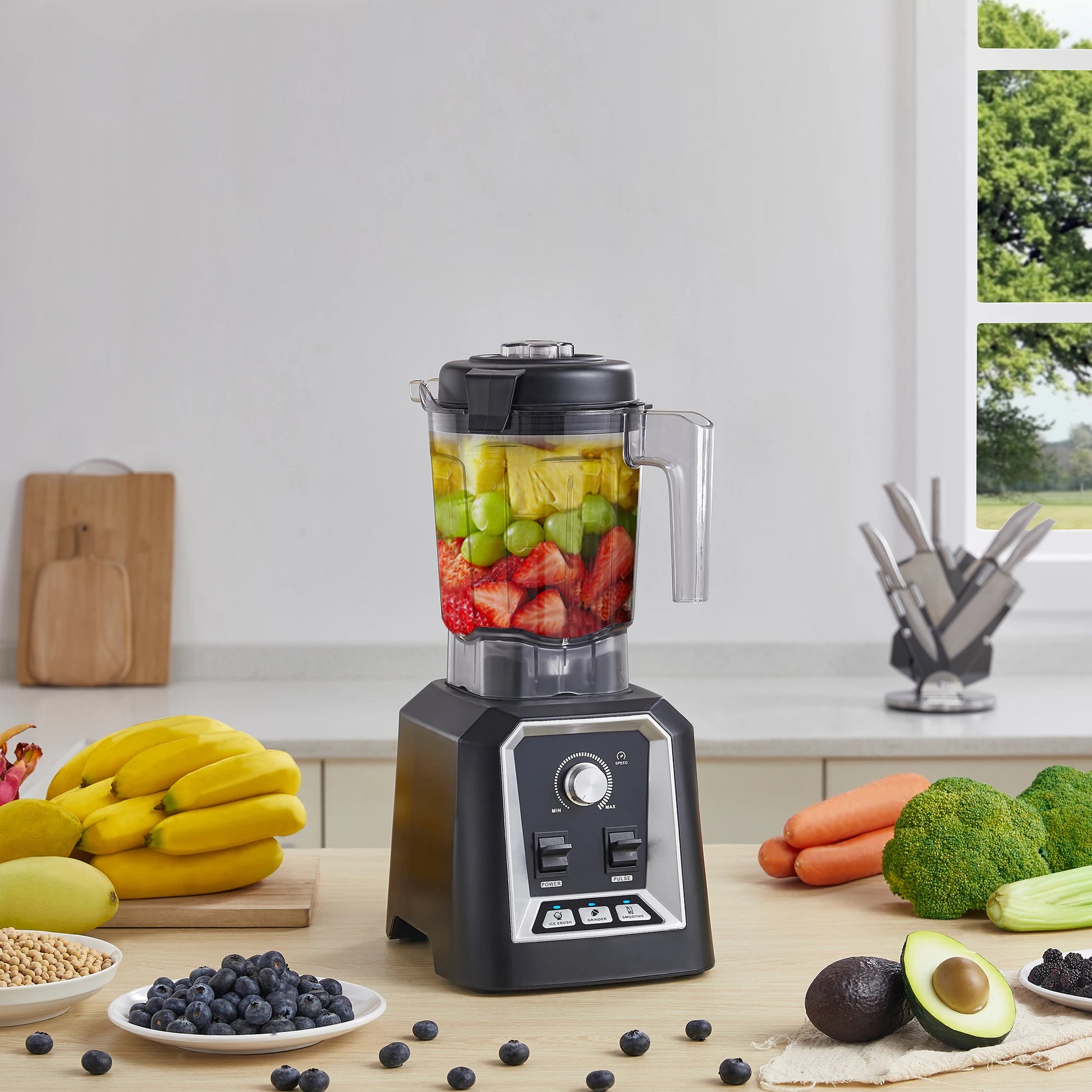 Professional Countertop Blender | 2200W Power, 3 Preset Programs & 2L BPA-Free Jar