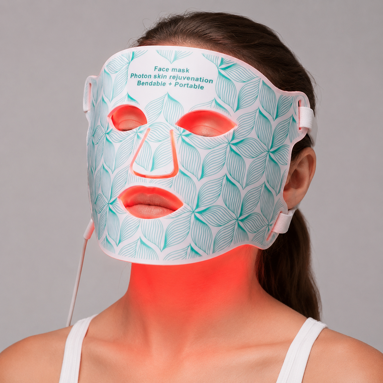 LED Face Mask with Neck Light Therapy | 8-Color Red Light Therapy Mask for Skin Firming, Wrinkles & Acne Care Mask