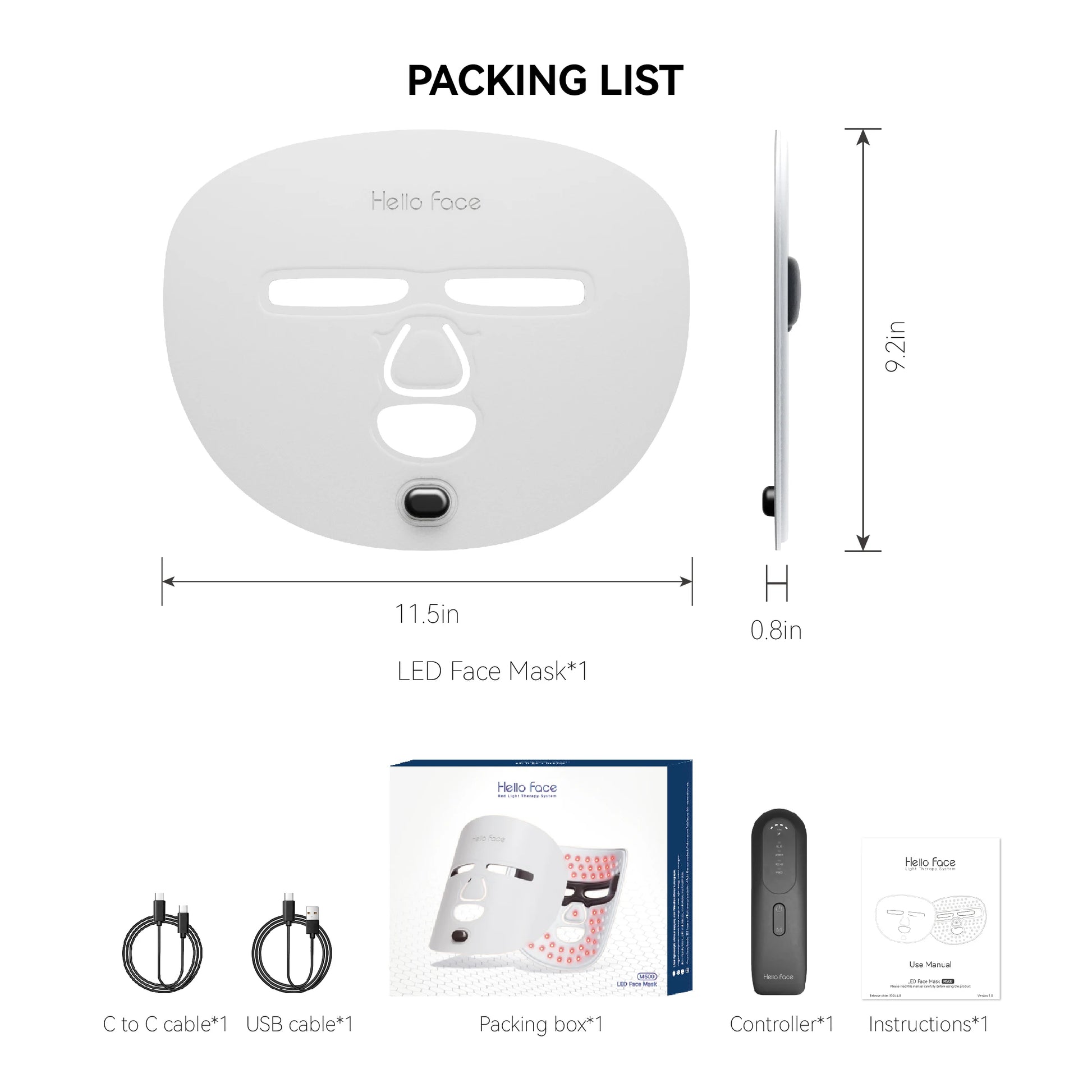 LED Light Therapy Face Mask | Wireless Red Blue Near Infrared Skin Care Mask with 4 Modes for Wrinkles, Acne & Glow