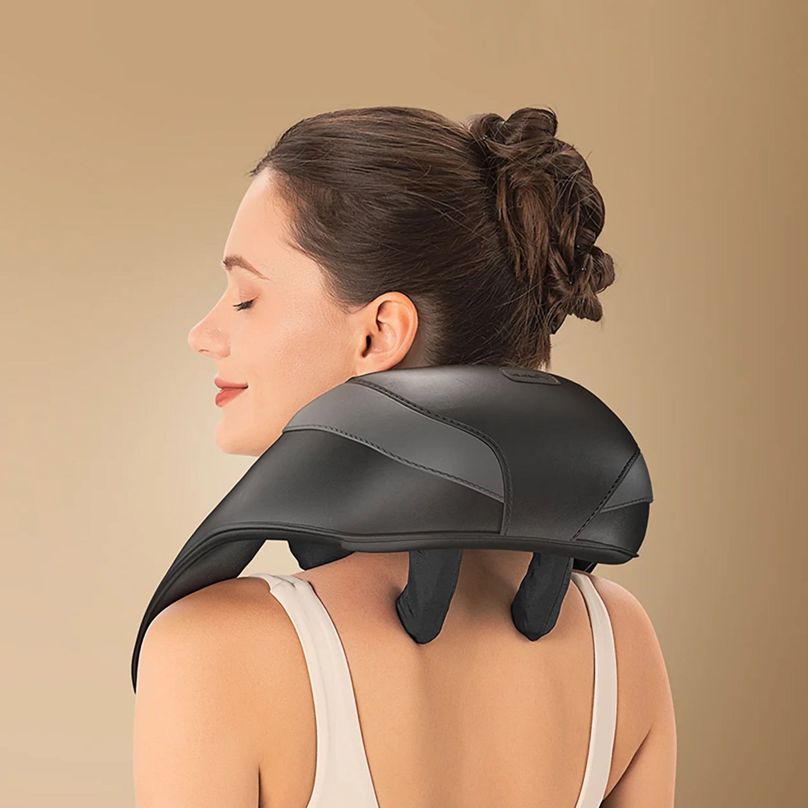 Cordless Shiatsu Neck and Shoulder Massager with Heat | 6 Kneading Nodes, 2 Speeds, 2 Heat Levels, Hands-Free Strap & 90-Minute Runtime