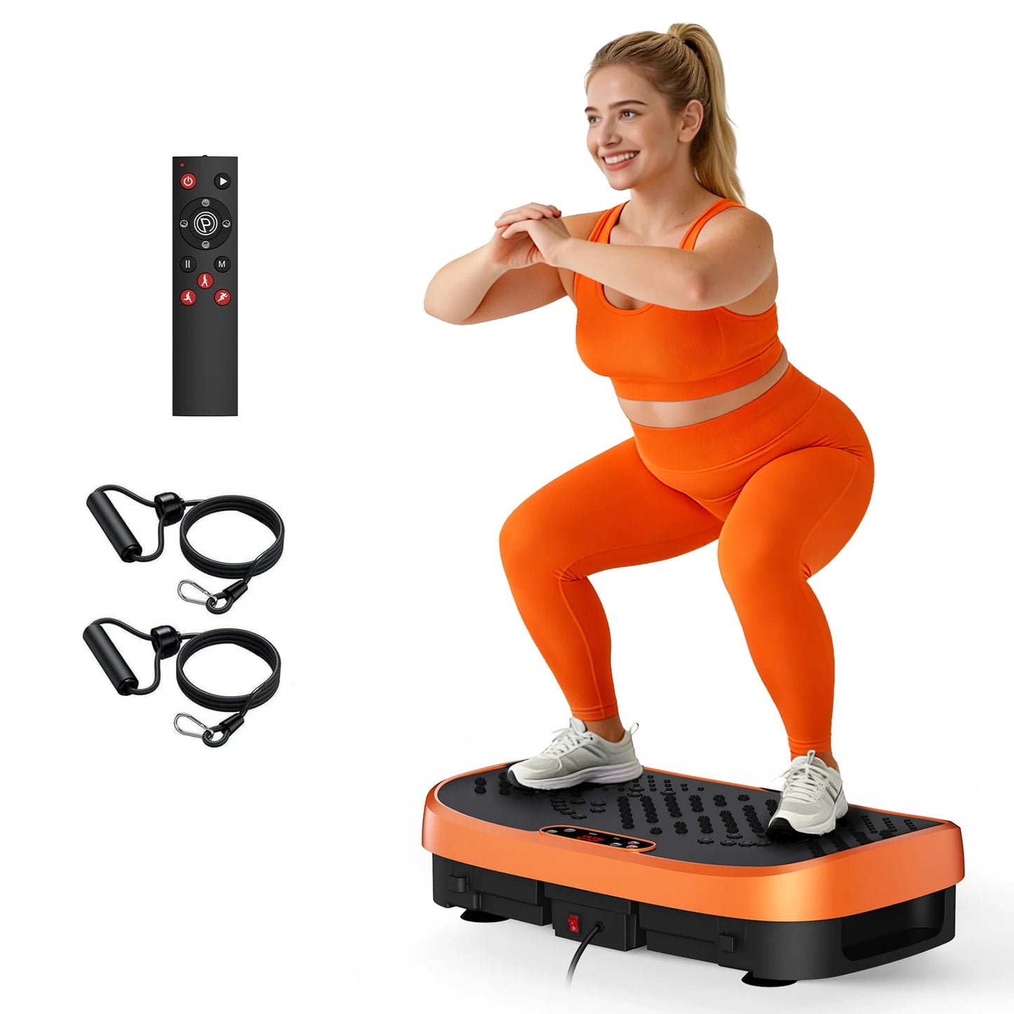 Vibration Plate Exercise Machine | Whole Body Shaker with 120 Speeds, 330 lb Capacity & Non-Slip Platform Orange