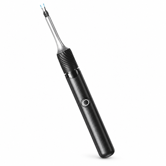 Ear Cleaner with Camera and Tweezers, Rechargeable Wi-Fi Tool with LED Light Black