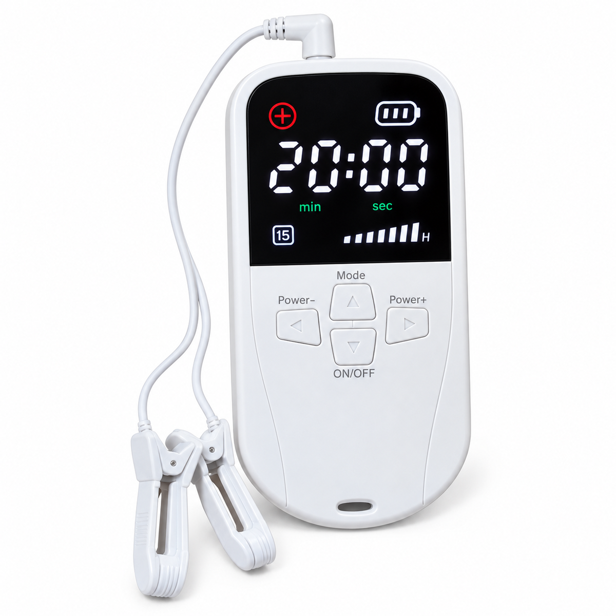 Cranial Electrotherapy Stimulation (CES) Device with Ear Clips and Digital Display