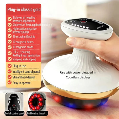 Electric Cupping Massager with Heat | Heated Suction Scraping Massage Device for Muscle Tension Relief