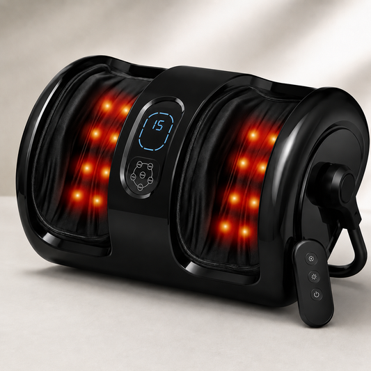Premium Foot and Calf Massager with Heat | Shiatsu Kneading Leg Massage Machine with Vibration, Rollers & Washable Covers