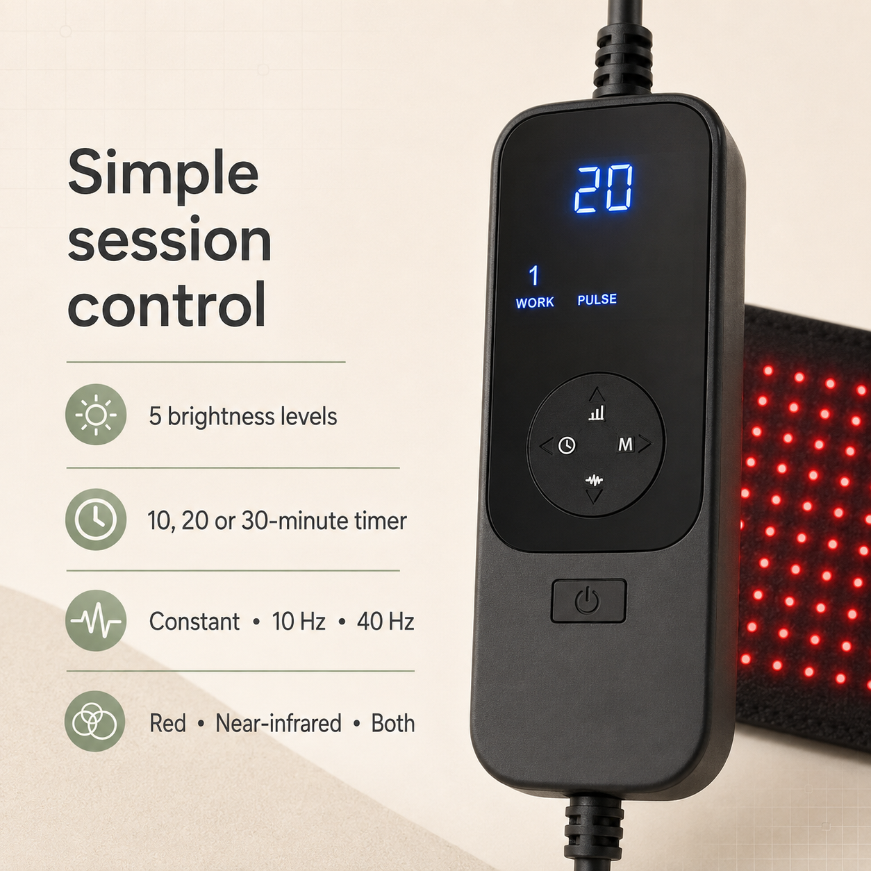 660nm & 850nm Red Light Therapy Belt – 360-LED Infrared Body Wrap with Controller, Timer & Adjustable Strap