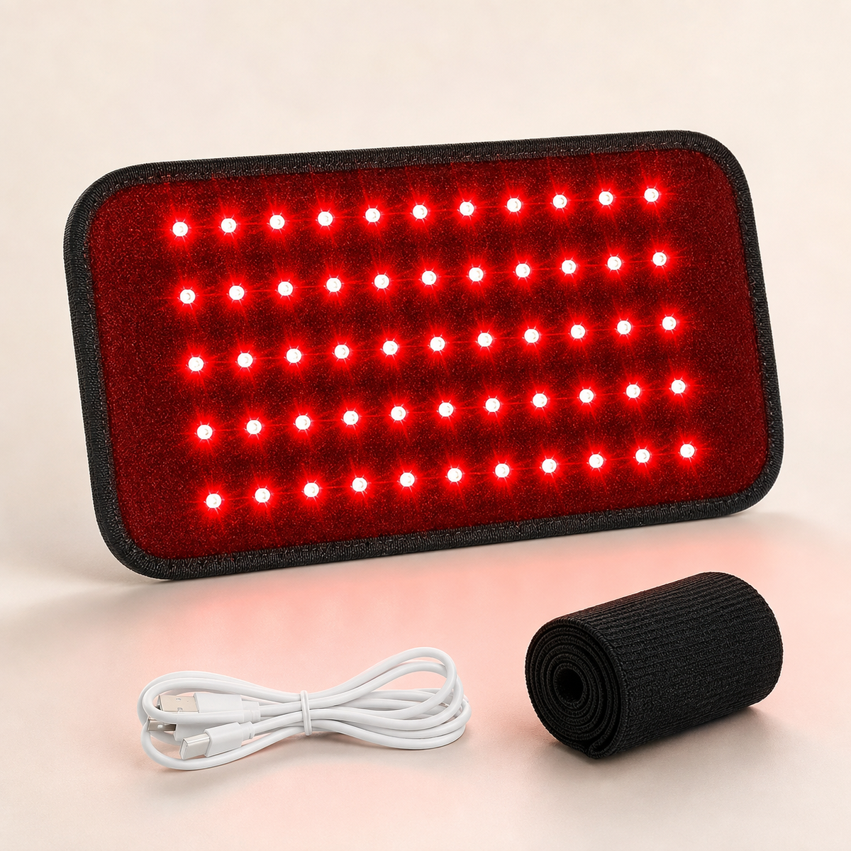 Red Light Therapy Belt, 660nm and 850nm, USB Powered with Timer
