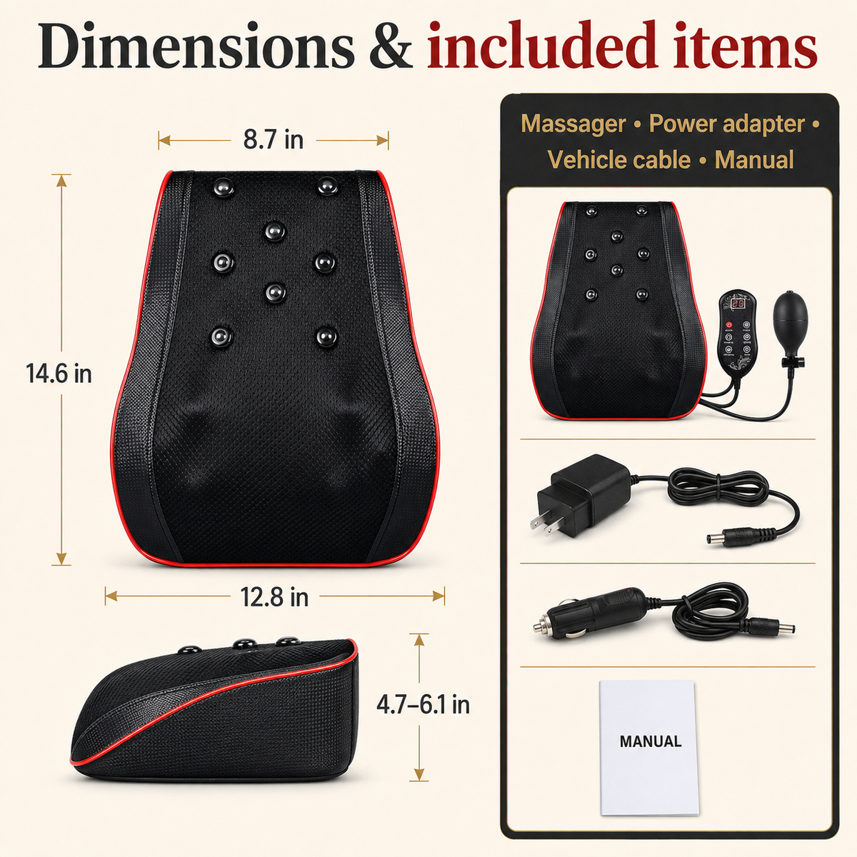 Shiatsu Back Massage Cushion with Heat, Vibration and Adjustable Air Support
