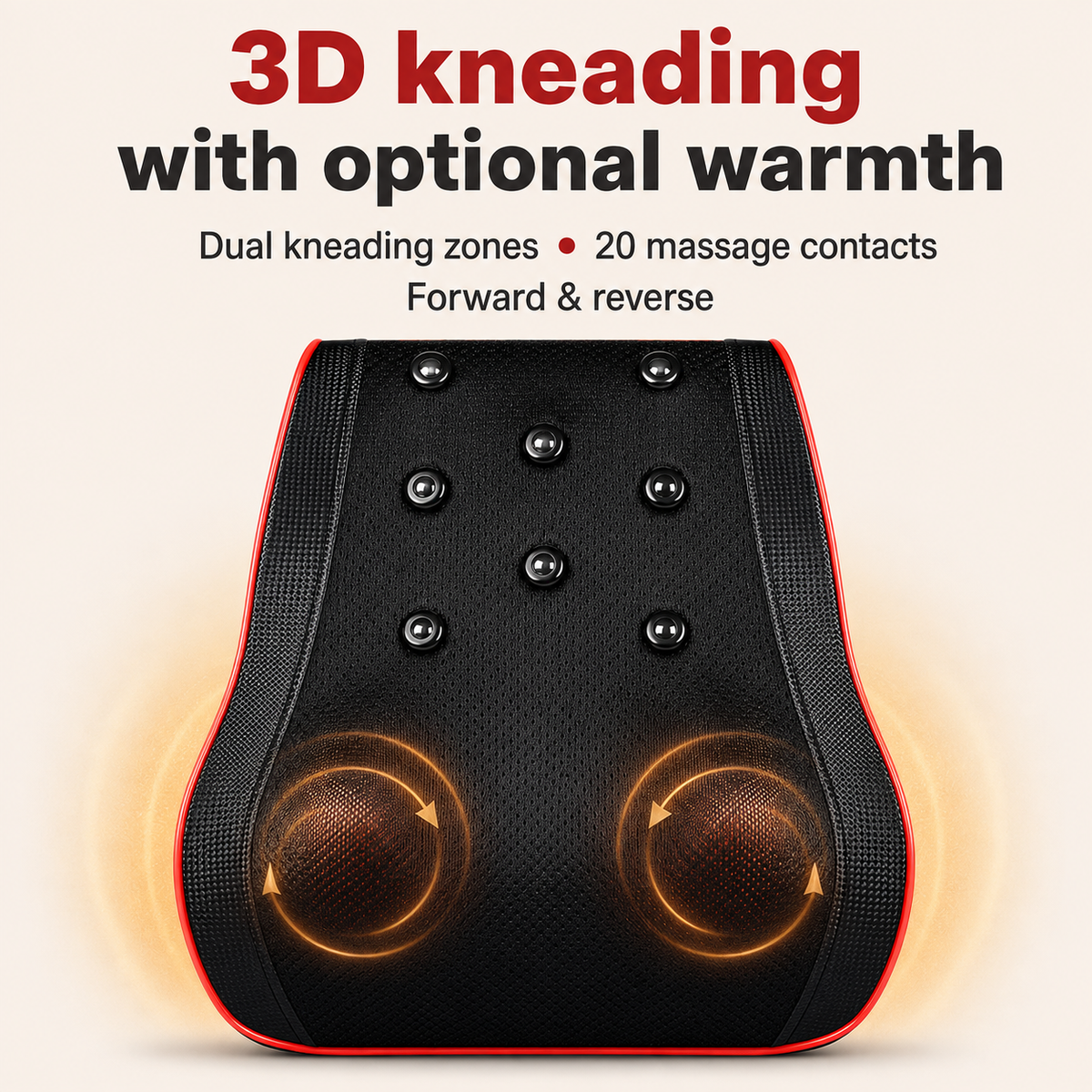 Shiatsu Back Massage Cushion with Heat, Vibration and Adjustable Air Support
