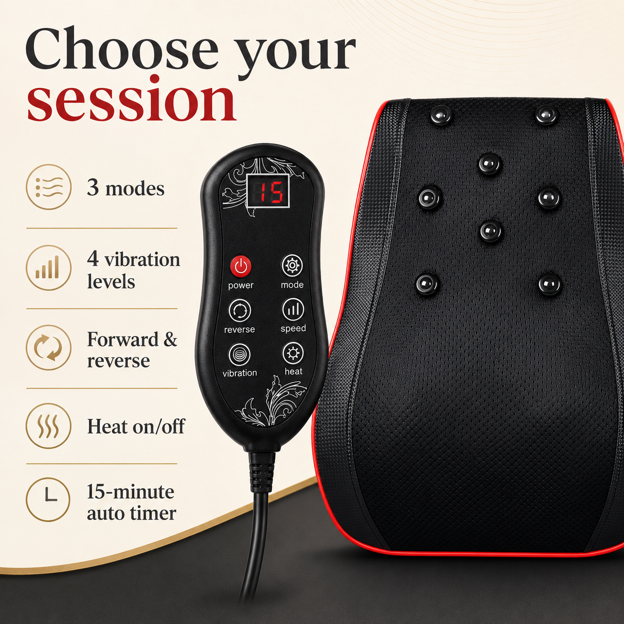 Shiatsu Back Massager Pillow | 3D Kneading Neck and Shoulder Massager with Heat, Full Back Massage Cushion