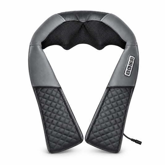 Shiatsu Neck and Shoulder Massager with Heat | 8 Kneading Nodes, 3 Speeds, Auto Reverse & Car Adapter