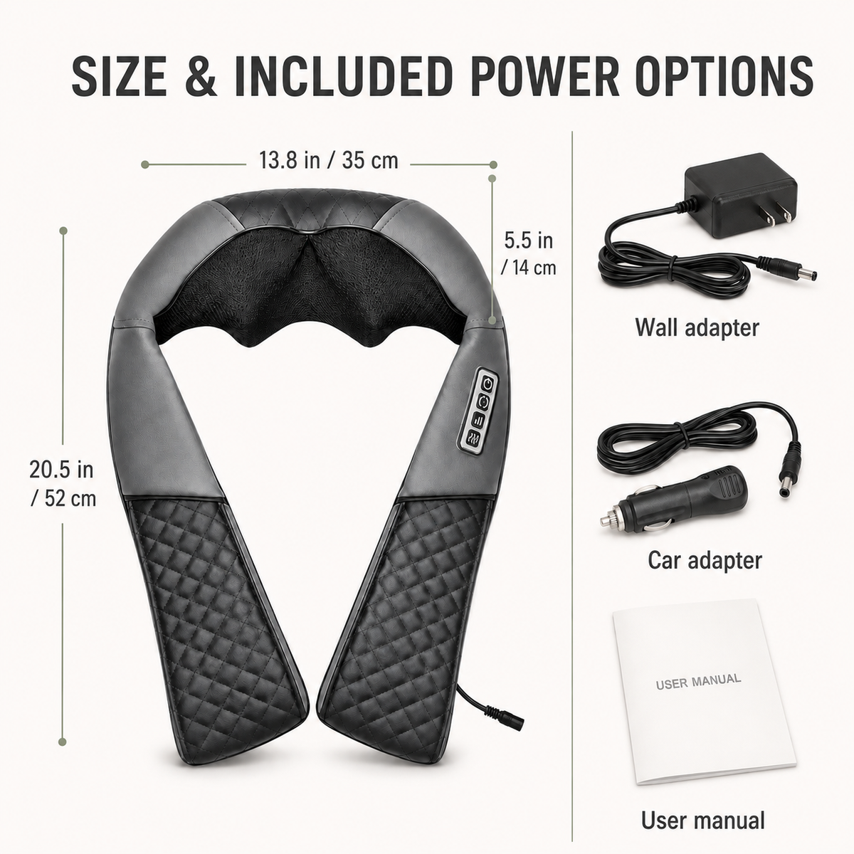 Shiatsu Neck and Shoulder Massager with Heat, 8 Nodes and 3 Speeds