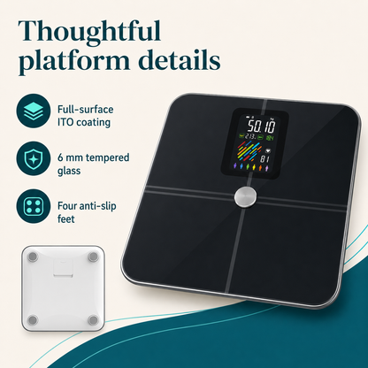 Smart Body Fat Scale with VA Display | 15 Metrics, 0.1 lb Precision, Starfit Bluetooth App, Offline Mode & 400 lb Capacity