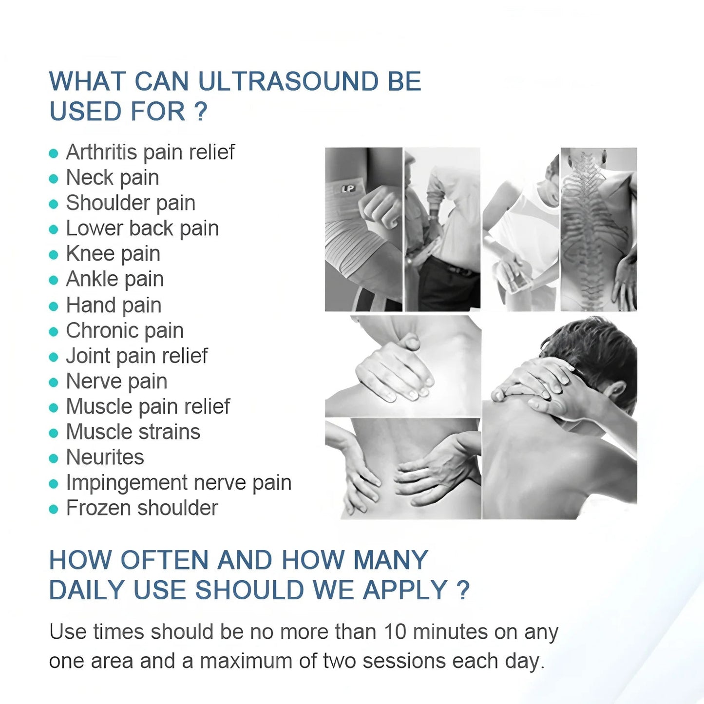 Ultrasound Therapy Machine 1MHz for Pain Relief | Portable Physiotherapy Device for Arthritis, Joint & Muscle Recovery with 3 Power Levels