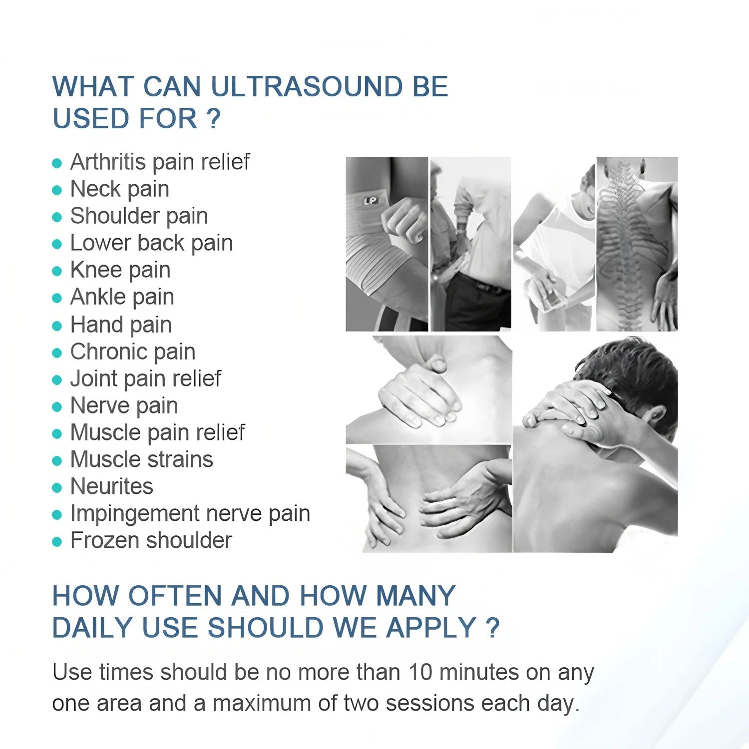 Ultrasound Therapy Machine 1MHz for Pain Relief | Portable Physiotherapy Device for Arthritis, Joint & Muscle Recovery with 3 Power Levels