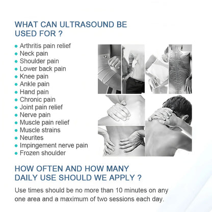 Ultrasound Therapy Machine 1MHz for Pain Relief | Portable Physiotherapy Device for Arthritis, Joint & Muscle Recovery with 3 Power Levels