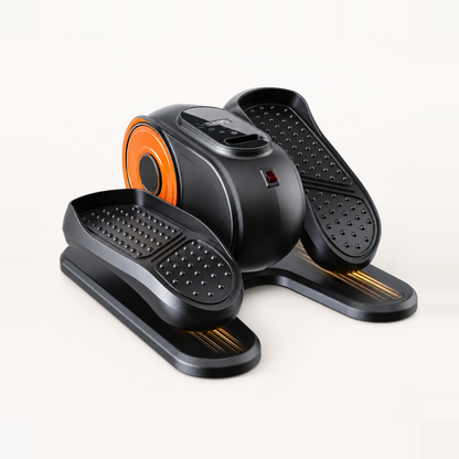 Electric Under Desk Elliptical Machine | Quiet Seated Pedal Exerciser with Remote, LCD Display, 12 Speeds and No Assembly Orange