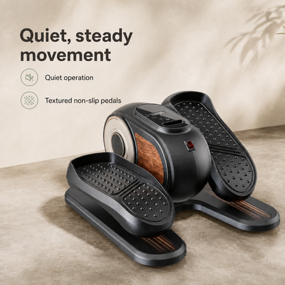 Electric Under Desk Elliptical Machine | Quiet Seated Pedal Exerciser with Remote, LCD Display, 12 Speeds and No Assembly