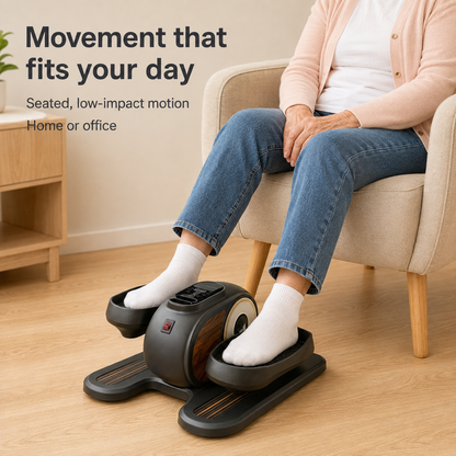 Electric Under Desk Elliptical Machine | Quiet Seated Pedal Exerciser with Remote, LCD Display, 12 Speeds and No Assembly