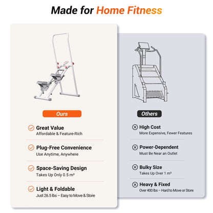 Foldable Vertical Climber Machine | Adjustable Full Body Cardio Trainer with LCD Monitor and 300 lb Capacity