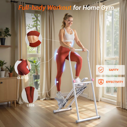 Foldable Vertical Climber Machine | Adjustable Full Body Cardio Trainer with LCD Monitor and 300 lb Capacity