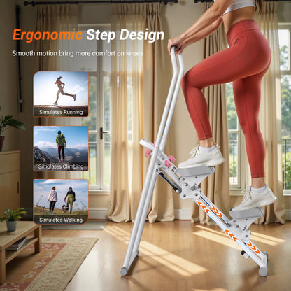 Foldable Vertical Climber Machine | Adjustable Full Body Cardio Trainer with LCD Monitor and 300 lb Capacity