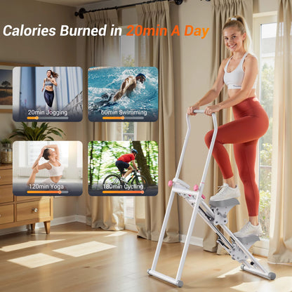 Foldable Vertical Climber Machine | Adjustable Full Body Cardio Trainer with LCD Monitor and 300 lb Capacity