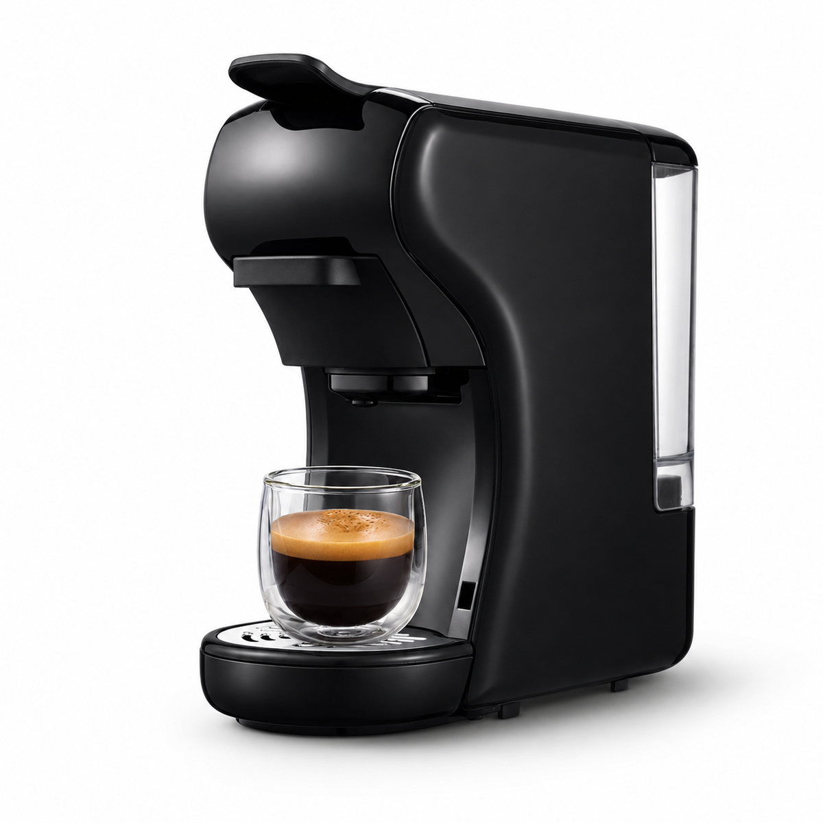 Multi-Capsule Coffee Maker with Ground Coffee Adapter, Short and Lungo Settings