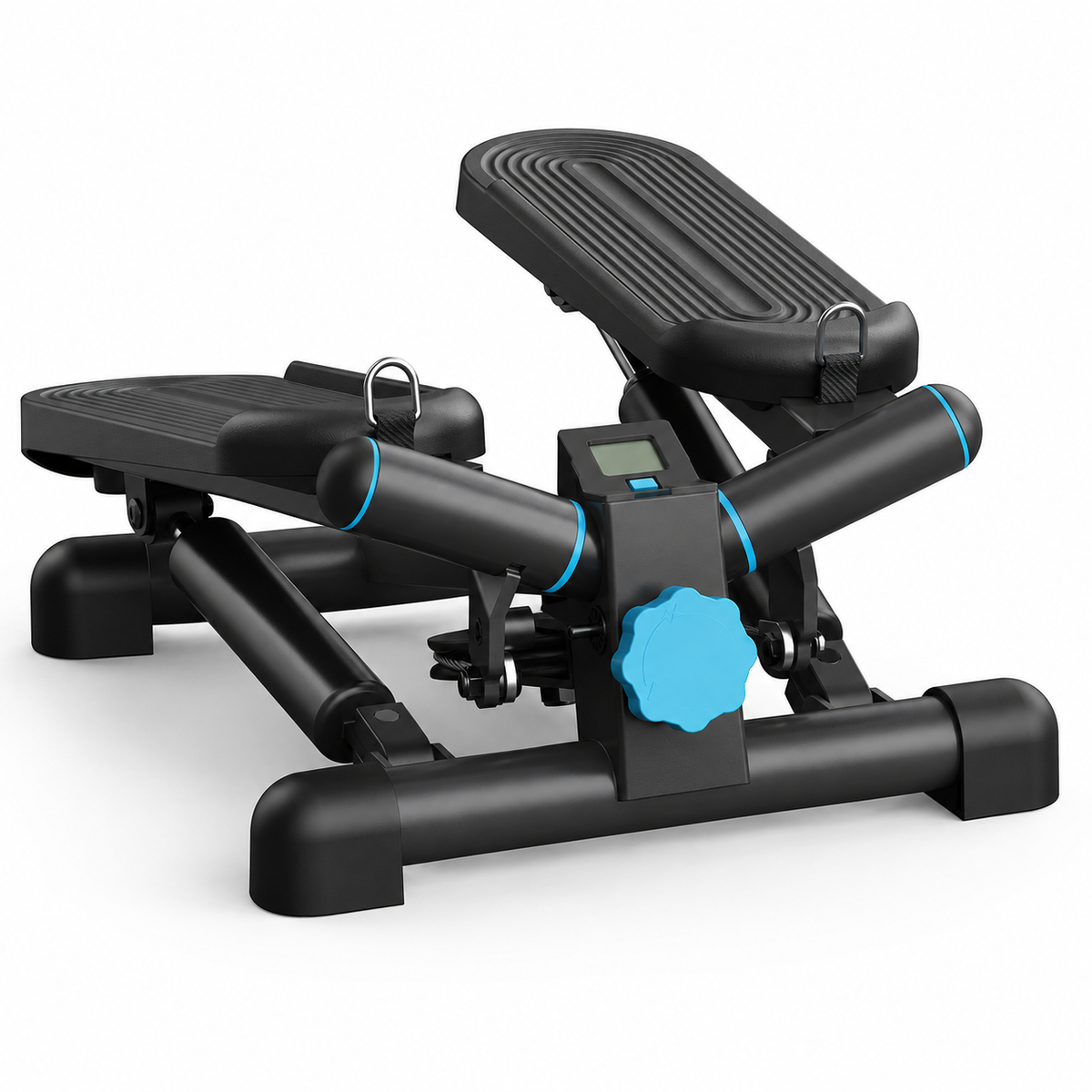 Mini Twist Stepper Machine with Hydraulic Resistance and LCD Monitor Black