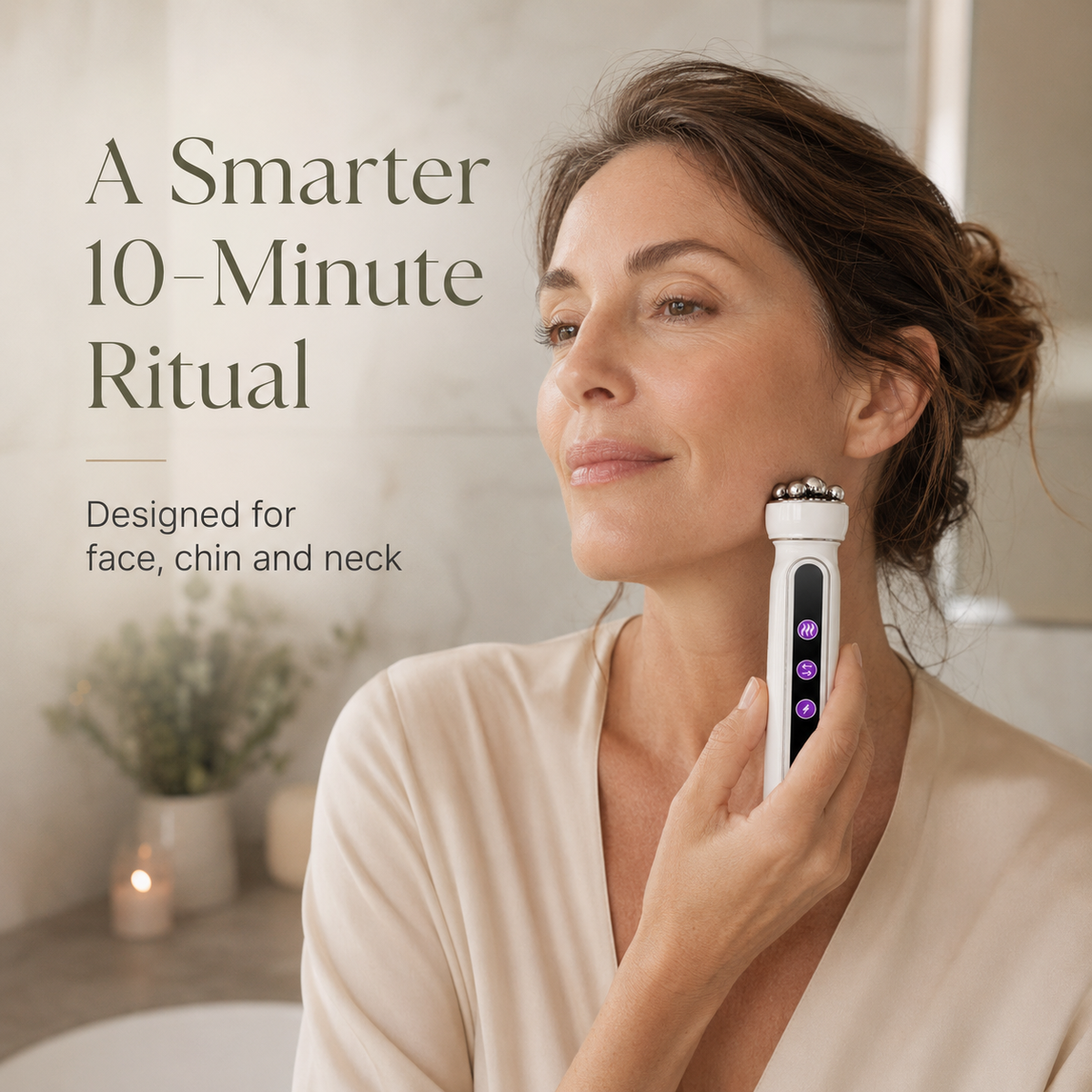 Electric Facial Roller with EMS, Heat and LED Modes