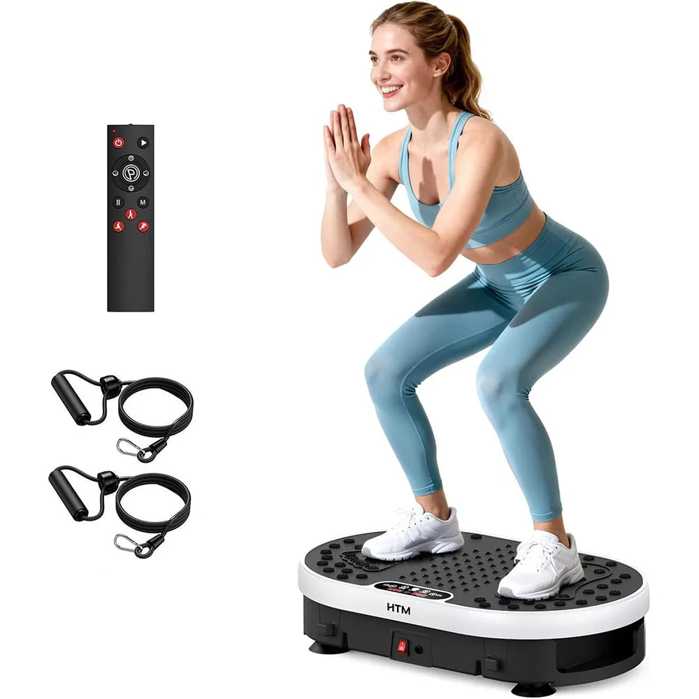 Vibration Plate Exercise Machine | Full Body Shaker with 120 Speeds, 9 Programs, Remote Control & 300 lb Capacity White