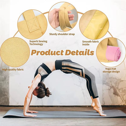 Yoga Mat Carry Bag | Canvas Yoga Mat Tote with Adjustable Strap & Extra Storage | Lightweight Mat Carrier for Gym, Studio & Travel