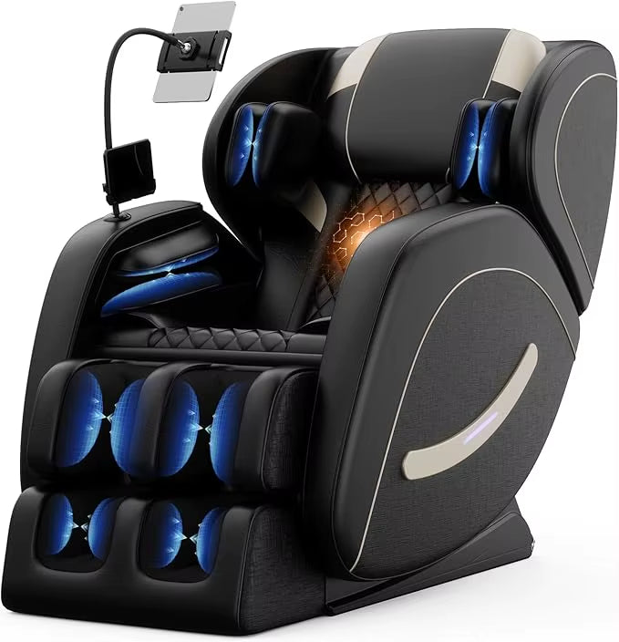 Zero Gravity Full Body Massage Chair with 6 Rollers | 24 Airbags, Waist and Leg Heat, Foot Rollers, Bluetooth & Touchscreen